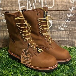 Georgia Boot Brown Leather Men's Boots